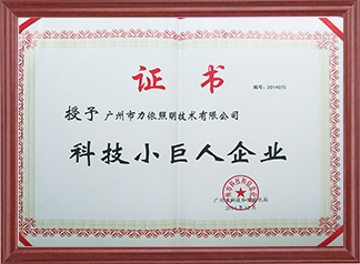 廣州市科技小巨人企業(yè)證書